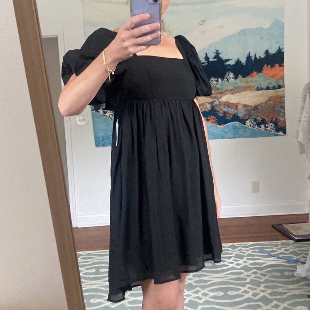 Astr The Label Black Babydoll Dress SZ XS - Picture 3 of 9